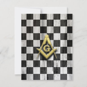 Square Compass and Checkers Thank You Card