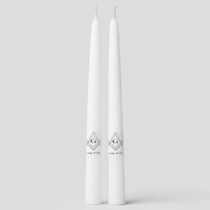 Square & Compass with Inset G - Ombre Taper Candle