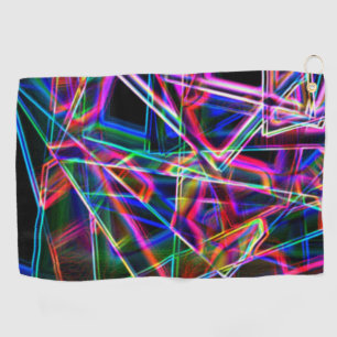 Square corners and neon colorful spots golf towel