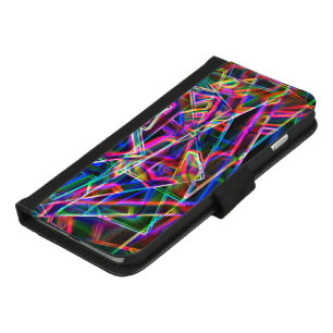 Square corners and neon colorful spots iPhone 8/7 plus wallet case