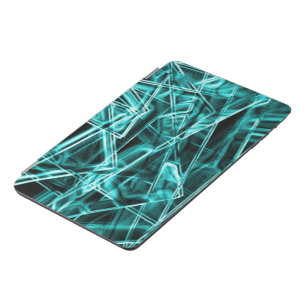 Square corners and 'neon' cyan or sky blue spots iPad mini cover