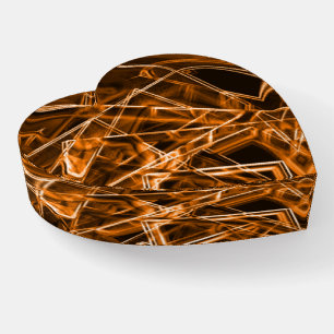 Square corners and 'neon' orange spots paperweight