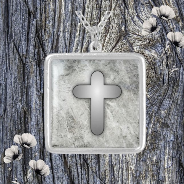 Square Cross Pendant Necklace Sterling Silver  (Creator Uploaded)