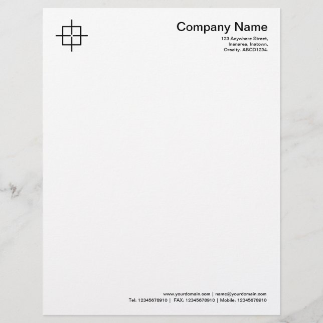 Square Crosshairs - Black Letterhead (Front)