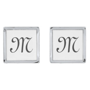 Square Cufflinks/Personalized Silver Cufflinks