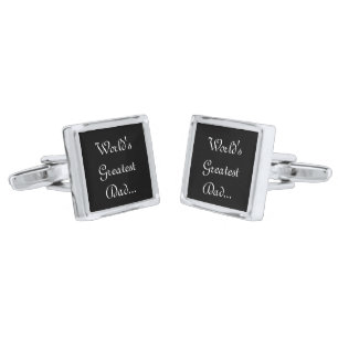 Square Cufflinks/World's Greatest Dad... Silver Cufflinks