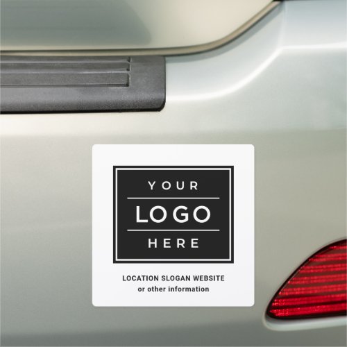 Square Custom Black Business Logo Company Branded Car Magnet