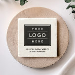Square Custom Black Business Logo Company Branded Stone Coaster<br><div class="desc">Square custom branded stone coasters set features your professional business logo design. Simply add your company logo to the black and white placeholder image. Colors can be modified.</div>