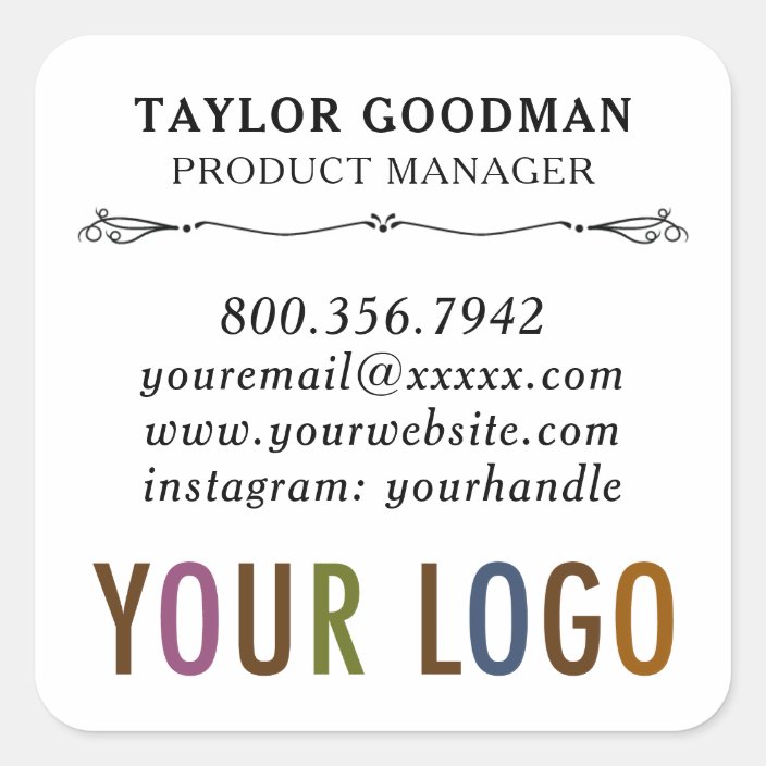 Square Custom Business Card Stickers Acid Free