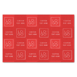 Square Custom Business Logo Valentine&#39;s Day Red Tissue Paper
