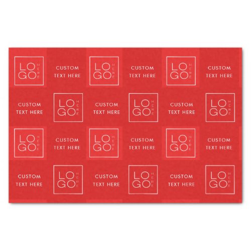 Square Custom Business Logo Valentines Day Red Tissue Paper