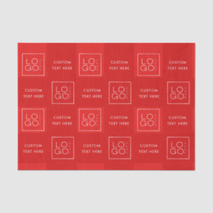 Square Custom Business Logo Valentine's Day Red Tissue Paper