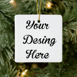Square Custom Christmas Ceramic Ornament