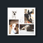 Square Custom Family Pet 4-Photo Canvas<br><div class="desc">Capture the year's memories in a customizable square print with four of your favorite pet photos,  name and year.</div>