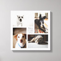 Square Custom Family Pet 4-Photo Canvas