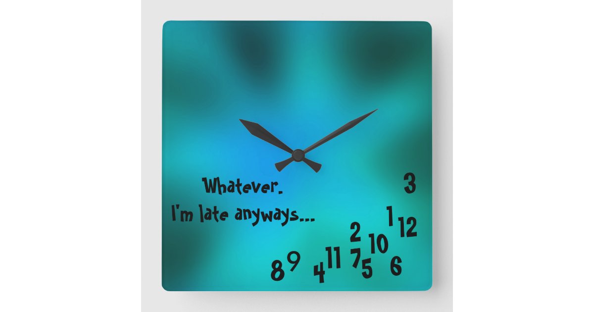Square custom green, blue clock | Zazzle