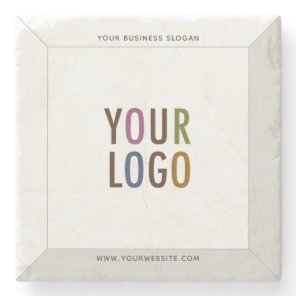 Square Custom Marble Coaster Company Logo Branded