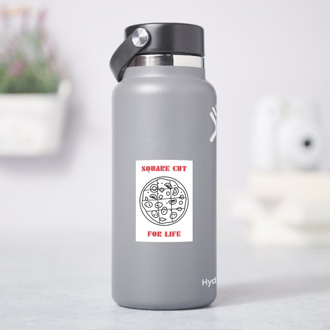 Square cut pizza for life! sticker (HydroFlask)