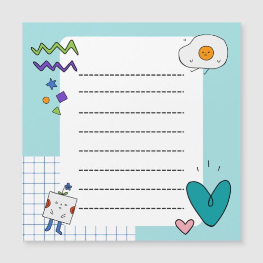 Square Cute Doodle Cartoon Memo Notes (Front)
