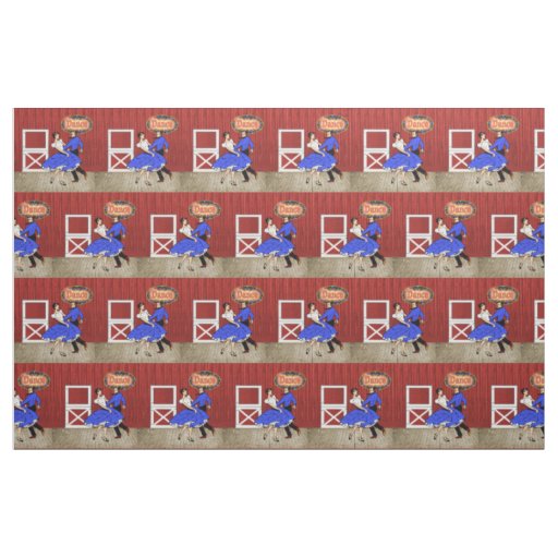 Square Dance Barn Dance Swing Dance Couple  4.5 Fabric