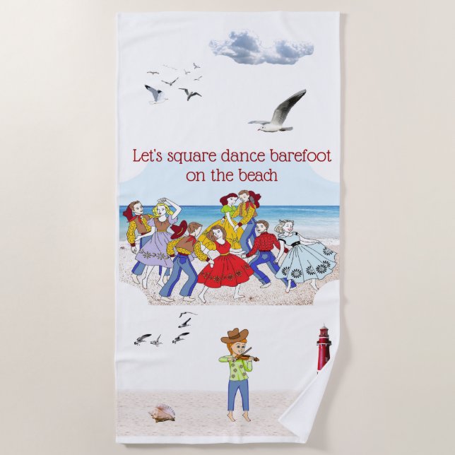 Square Dance Beach Towel (Front)