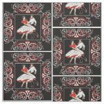 Square Dance Couple Red And Black  Bandana 2 Fabric