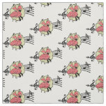 Square Dance Couple Red Check Dress Music Symbols Fabric