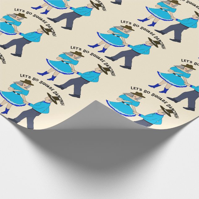 Square Dance Couple Wrapping Paper (Corner)