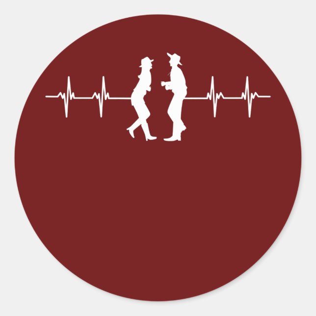 Square Dance Cowboy Western Dance Teacher Dancing Classic Round Sticker (Front)