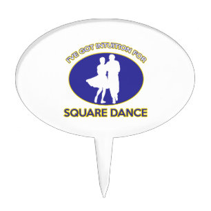 square dance design cake topper