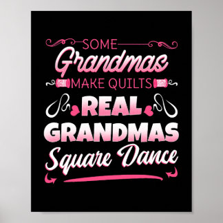 Square Dance Four Couples Folk Dancer Grandma Gran Poster