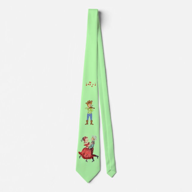 Square Dance Motif Neck Tie (Front)