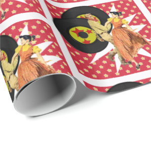 Square Dance or 50"s Dancers Gift Wrapping Paper
