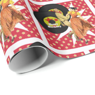 Square Dance or 50"s Dancers Happy Birthday Wrapping Paper