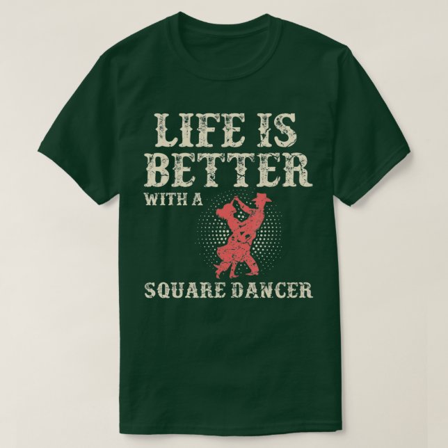 Square Dance Western Dancing Line Dancer  T-Shirt (Design Front)