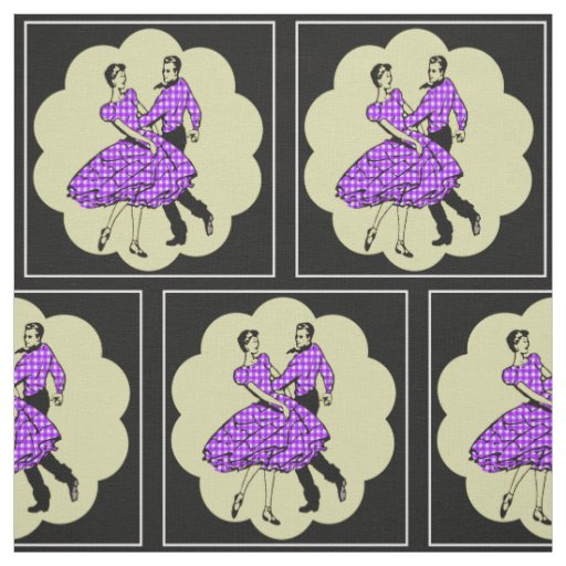 Square Dancers Country Dancers Wearing PurpleCheck Fabric