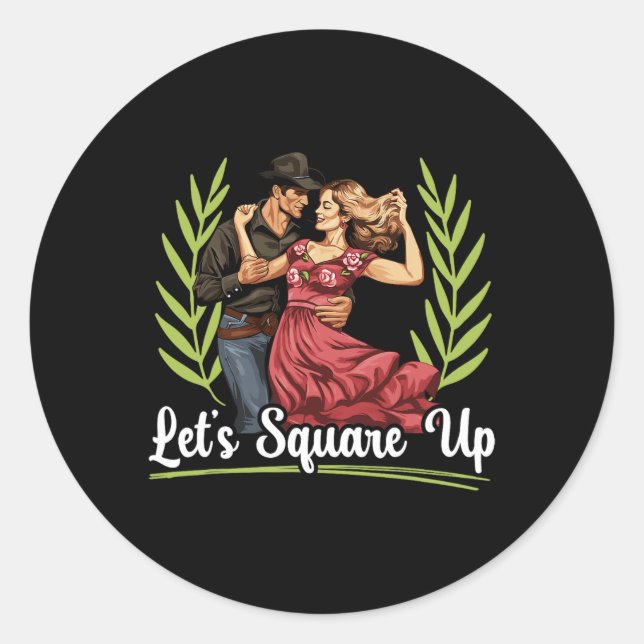 Square Dancing American Folk Dance Square Dancer  Classic Round Sticker (Front)