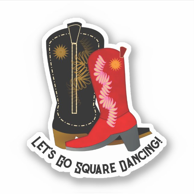 Square Dancing Boots Sticker (Front)