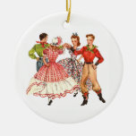 Square Dancing Ceramic Ornament
