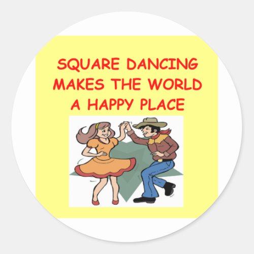 square dancing classic round sticker