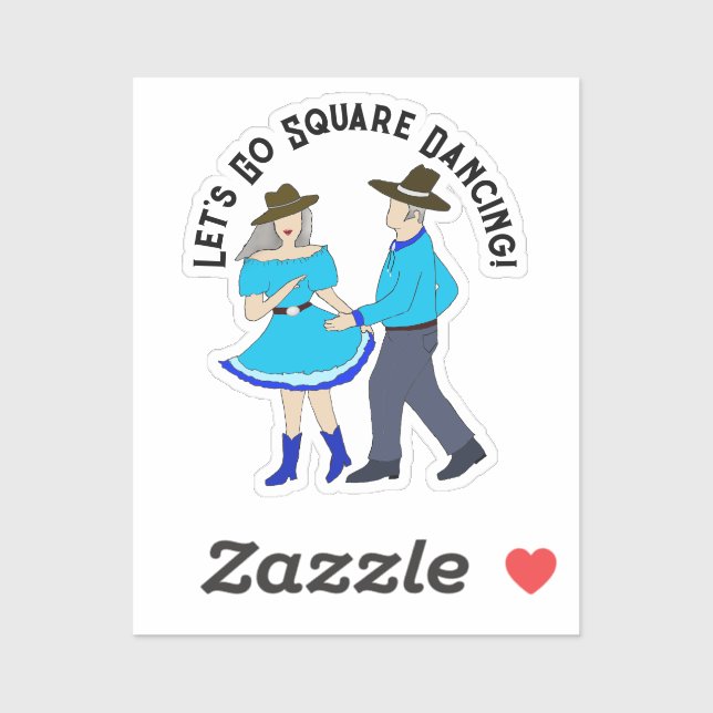 Square Dancing Couple Sticker (Sheet)