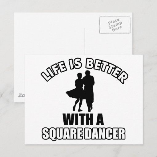 Square dancing designs postcard | Zazzle