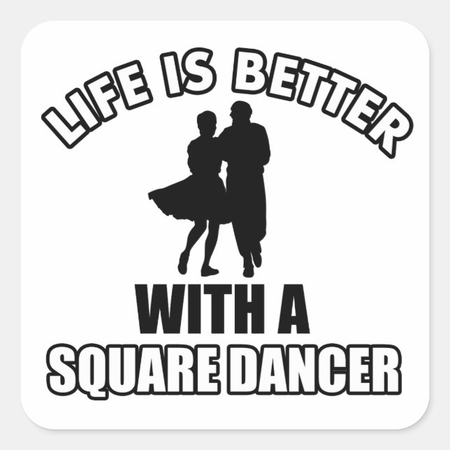 Square dancing designs sticker (Front)