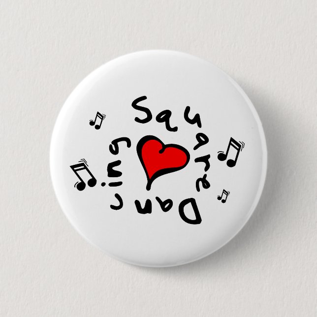 Square Dancing I Heart-Love Button (Front)