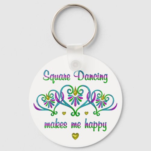 Square Dancing Makes Me Happy Keychain