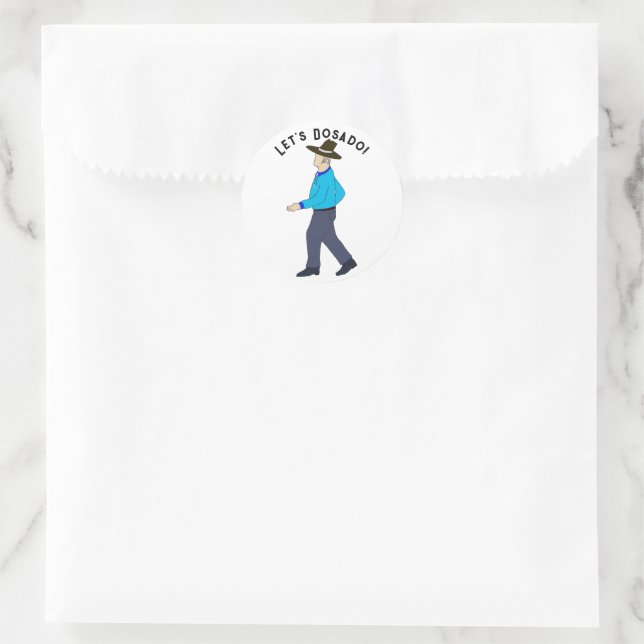 Square Dancing Man Classic Round Sticker (Bag)