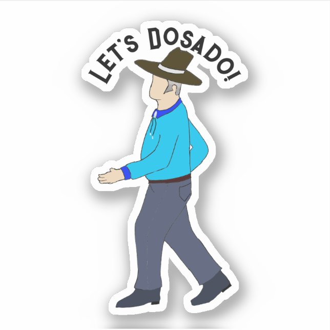 Square Dancing Man Sticker (Front)