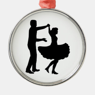 Square dancing metal ornament