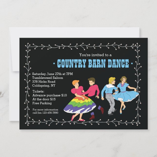 Square Dancing Partners Invitation (Front)