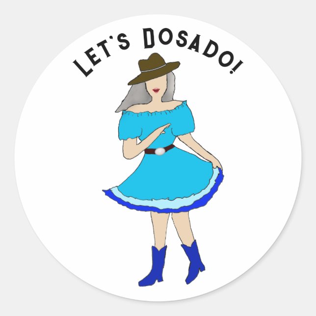 Square Dancing Woman Classic Round Sticker (Front)